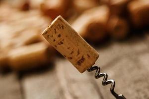 Corkscrew and wine corks