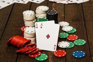 Poker cards and chips photo