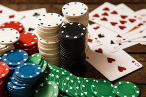 Poker cards and chips photo