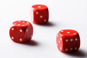 Closeup of red dices photo