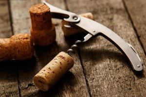 Corkscrew and wine corks