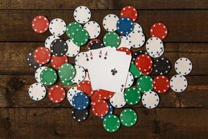 Poker cards and chips photo