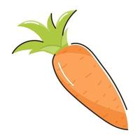 comida saludable, ícono de zanahoria en estilo plano vector