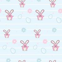 A trendy flat design of bunny pattern vector