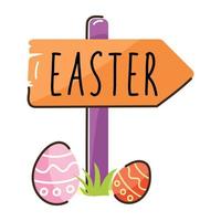 Trendy sticker of easter board in flat style vector