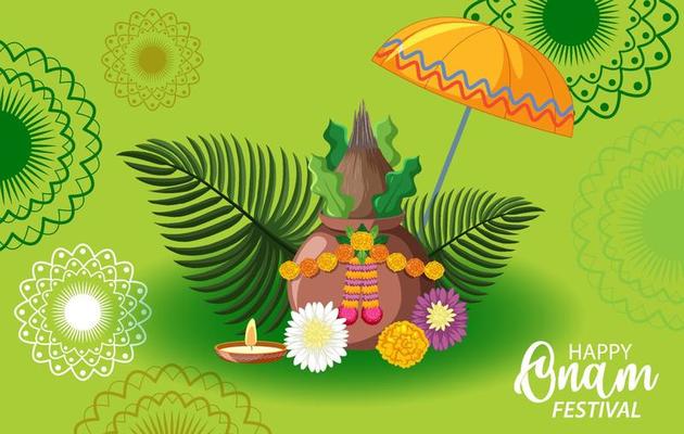 Onam Hindu harvest festival poster