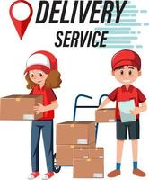 Delivery man with package vector