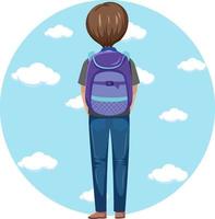 Back of backpacker simple character vector