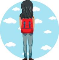 Back of backpacker simple character vector