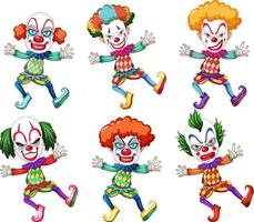 Set of clown cartoon character vector