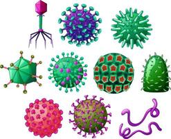 Different shapes of viruses vector