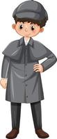 Male detective in black overcoat