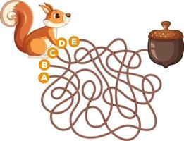 Maze desigh for squirrel an dnut vector