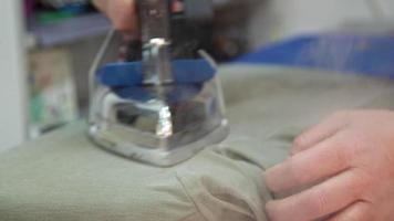 Female Tailor Ironing Fabrics video
