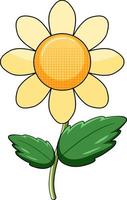 Yellow flower with green leaves vector