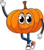 Pumpkin with arms and legs vector