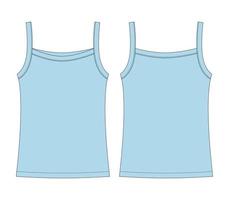 Camiseta de tirantes para bebé con dibujo técnico de tirantes. los niños delinean la camiseta. de color azul cielo. vector