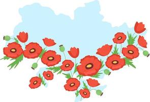 National Memorial day of Ukraine 2D vector isolated illustration