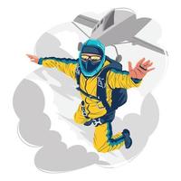 Skydiver Jumping From a Plane Concept vector