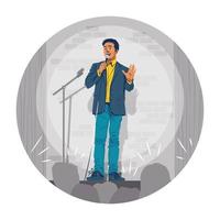 Stand Up Comedian Doing a Live Show Concept vector