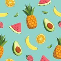 Summer Fruits Seamless Pattern vector