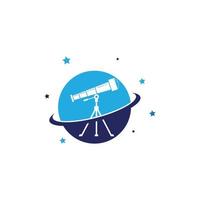 vector de icono de logotipo de telescopio