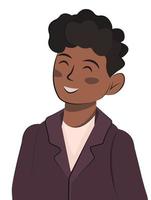 ilustración de personaje de dibujos animados de vector plano icono de gente de niño retrato de hombre afro cabeza de avatar usuario indio para sitios web y aplicaciones diseño de stock