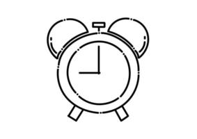 alarm clock illustration in dotted line style vector