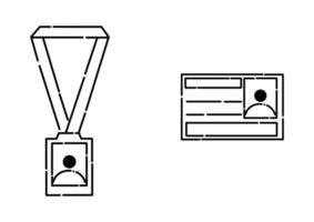 tarjeta de visita y etiqueta de nombre en estilo de línea punteada vector