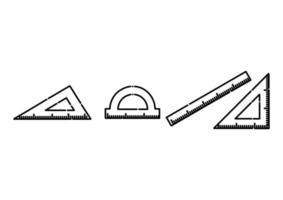 a collection of ruler illustrations in the style of dotted lines vector