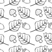 hand drawn seamless pattern on autumn theme 6 vector