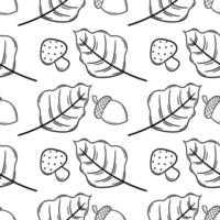 hand drawn seamless pattern on autumn theme 6 vector