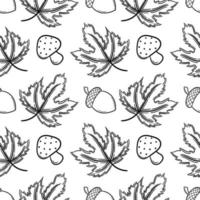 hand drawn seamless pattern on autumn theme 4 vector