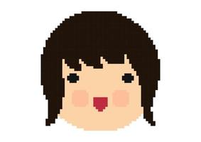 ilustración de cara de niña en estilo pixel vector