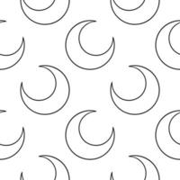 hand drawn crescent moon seamless pattern vector