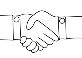 hand drawn shaking hands illustration vector