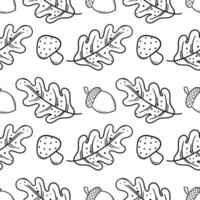 hand drawn seamless pattern on autumn theme 2 vector
