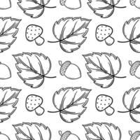 hand drawn seamless pattern on autumn theme 3 vector