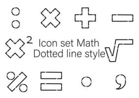 colección de ilustraciones de símbolos en matemáticas 2 vector