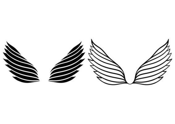 hand drawn illustration of wings