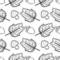 hand drawn seamless pattern on autumn theme 7 vector