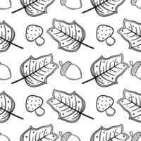 hand drawn seamless pattern on autumn theme 7 vector