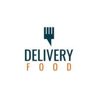 Delivery food fork logo template design vector