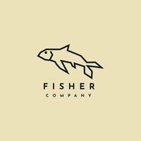 diseño de plantilla de logotipo de pescador vector