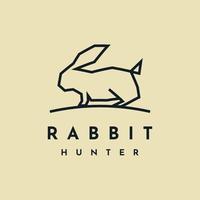 Rabbit hunter logo design vector