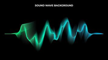 Resumen de vectores con fondo de ondas sonoras dinámicas. líneas de neón del espectro musical. Fondo abstracto de estudio de audio digital