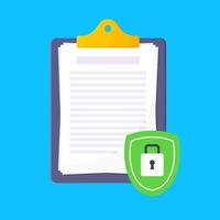 Privacy policy, safety lock and data protection metaphor. vector