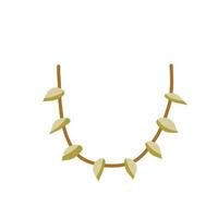 Necklace of teeth and fangs. Decoration of wild primitive man for neck vector