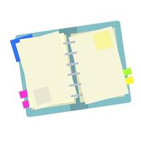 Diary for writing with stickers and details. vector