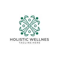 Holistic wellnes simple minimalist logo design vector